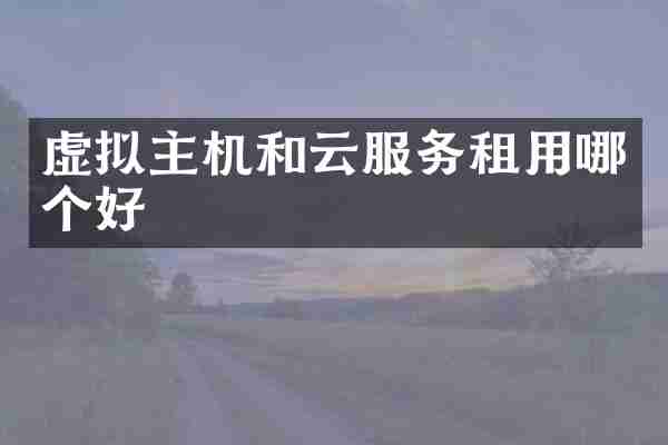 虚拟主机和云服务租用哪个好