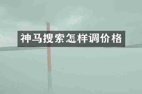 神马搜索怎样调价格
