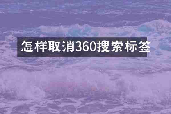 怎样取消360搜索标签