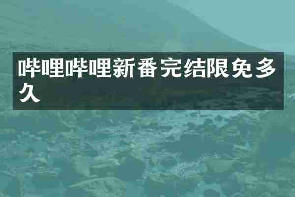 哔哩哔哩新番完结限免多久