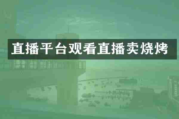 直播平台观看直播卖烧烤