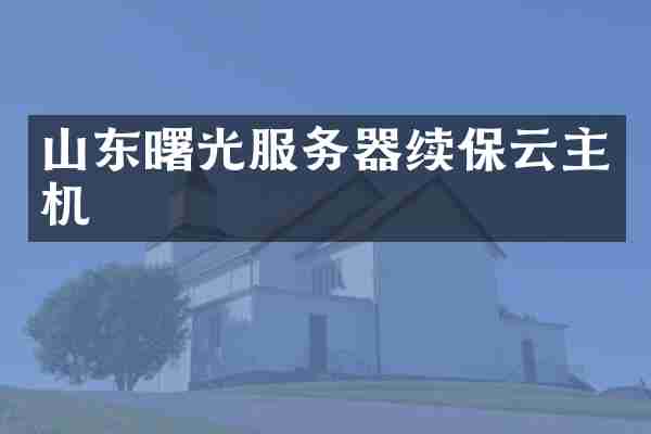 山东曙光服务器续保云主机
