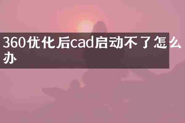 360优化后cad启动不了怎么办
