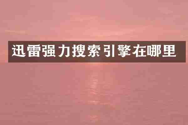 迅雷强力搜索引擎在哪里