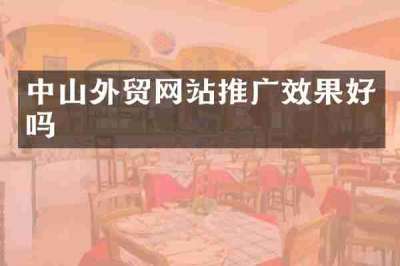 中山外贸网站推广效果好吗