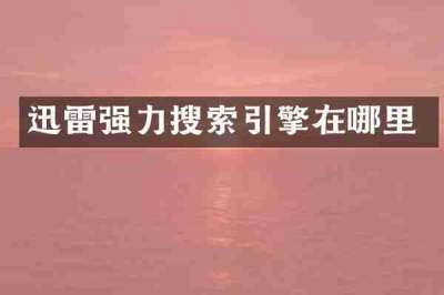 迅雷强力搜索引擎在哪里