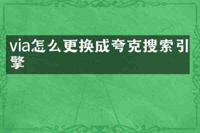 via怎么更换成夸克搜索引擎