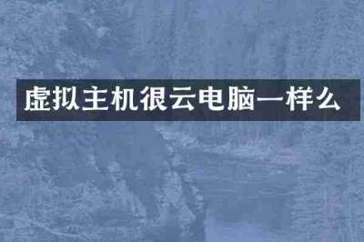 虚拟主机很云电脑一样么