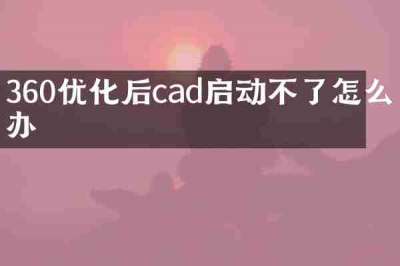 360优化后cad启动不了怎么办