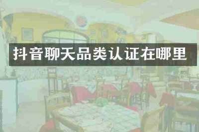 抖音聊天品类认证在哪里