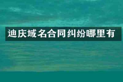 迪庆域名合同纠纷哪里有