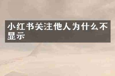 小红书关注他人为什么不显示