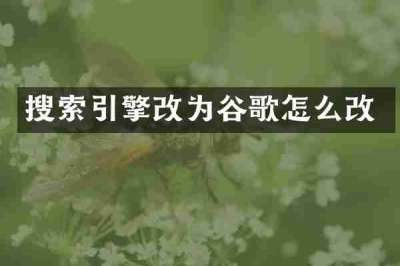搜索引擎改为谷歌怎么改