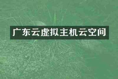 广东云虚拟主机云空间