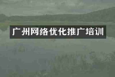 广州网络优化推广培训