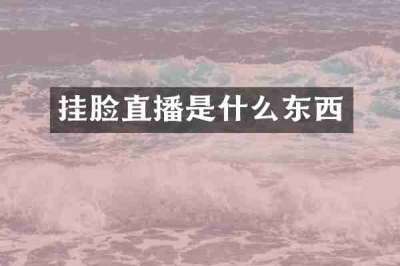 挂脸直播是什么东西