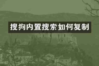搜狗内置搜索如何复制
