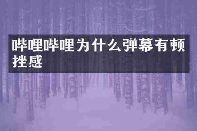 哔哩哔哩为什么弹幕有顿挫感