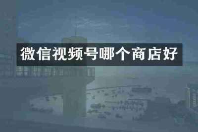 微信视频号哪个商店好
