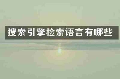 搜索引擎检索语言有哪些