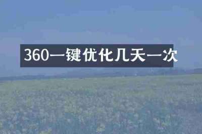360一键优化几天一次