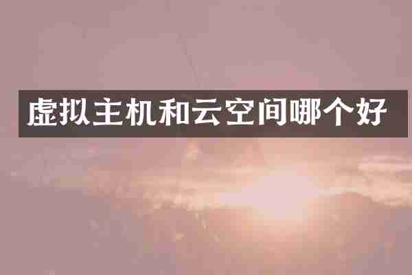 虚拟主机和云空间哪个好