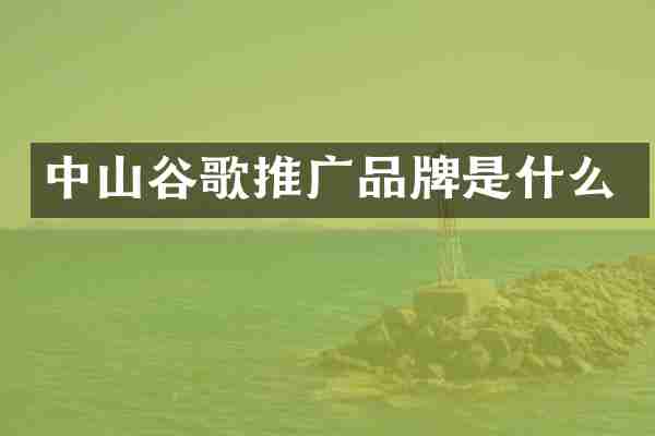 中山谷歌推广品牌是什么