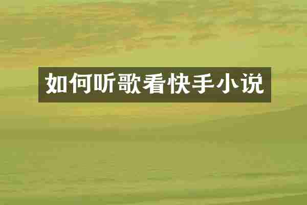 如何听歌看快手小说