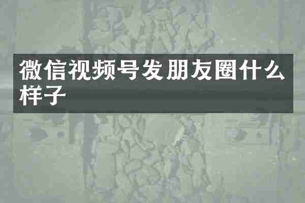 微信视频号发朋友圈什么样子