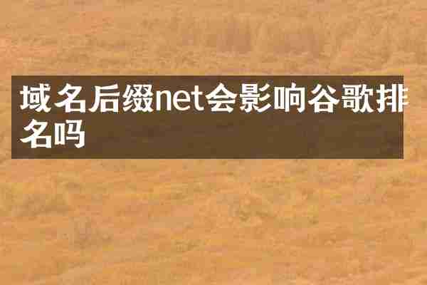 域名后缀net会影响谷歌排名吗