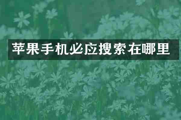 苹果手机必应搜索在哪里