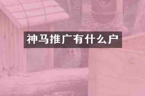 神马推广有什么户