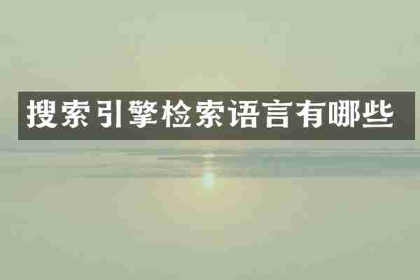 搜索引擎检索语言有哪些