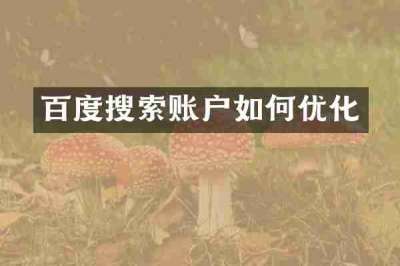 百度搜索账户如何优化