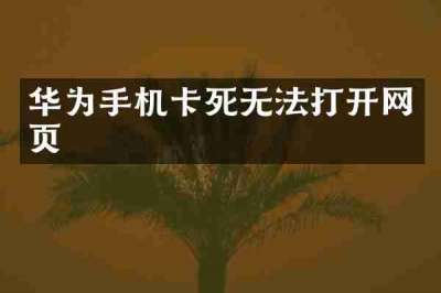 华为手机卡死无法打开网页