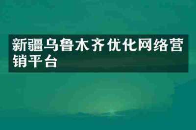 新疆乌鲁木齐优化网络营销平台