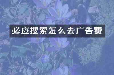 必应搜索怎么去广告费