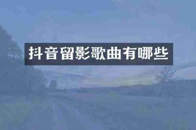 抖音留影歌曲有哪些