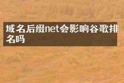 域名后缀net会影响谷歌排名吗