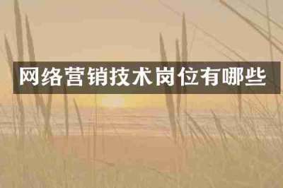 网络营销技术岗位有哪些
