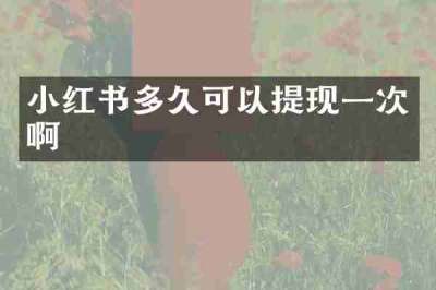 小红书多久可以提现一次啊