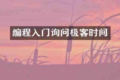 编程入门询问极客时间