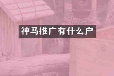 神马推广有什么户