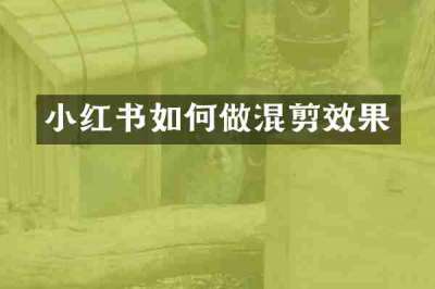 小红书如何做混剪效果