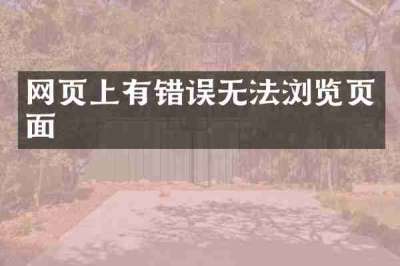 网页上有错误无法浏览页面