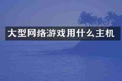 大型网络游戏用什么主机