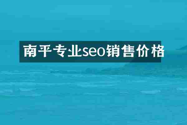南平专业seo销售价格