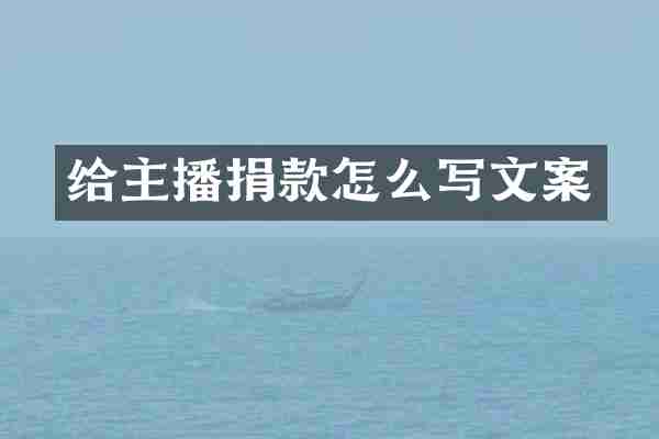 给主播捐款怎么写文案