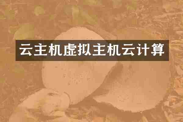 云主机虚拟主机云计算