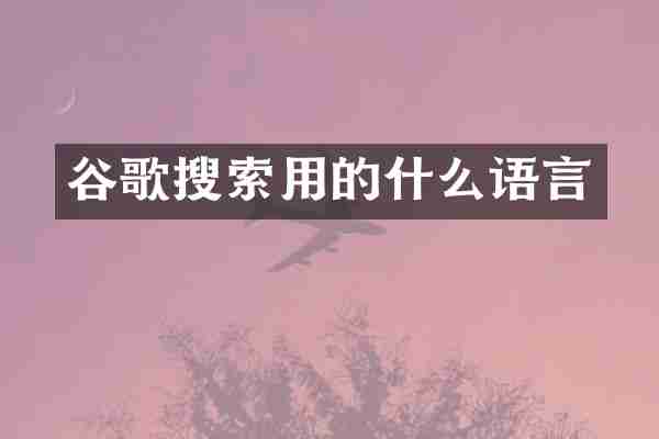 谷歌搜索用的什么语言